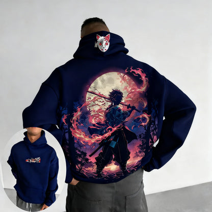 Demon Slayer: Men's Hoodie Sweatshirt Kamado Tanjirou Anime Spring Autumn and Winter Boy Warm Long-sleeved Parent-child Outfit