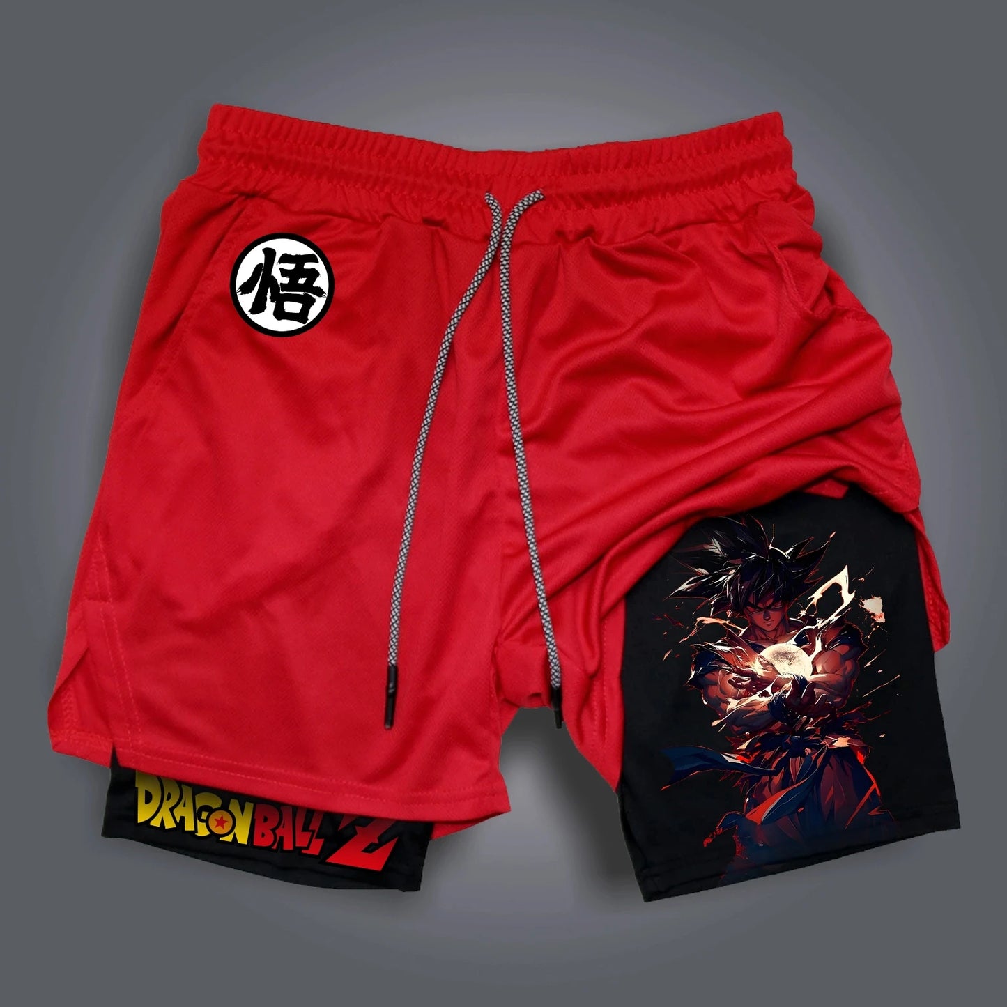 Dragon Ball: GOKU Vegeta Anime Printed Double Layer Shorts 2026 American Summer Men's and Women's Quick Dry Fashion Sports Shorts
