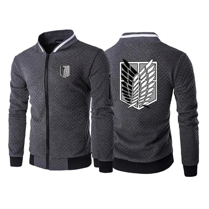 Attack on Titan: Loose Comfortable Jacket Spring And Autumn Man's Cardigan Zipper Hoodies Attack on Titan Logo Print Coat