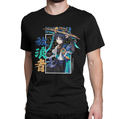 Genshin Impact: Wanderer Scaramouche for Men Women T Shirt Vintage Tee Shirt Short Sleeve T-Shirt 100% Cotton Summer Clothing