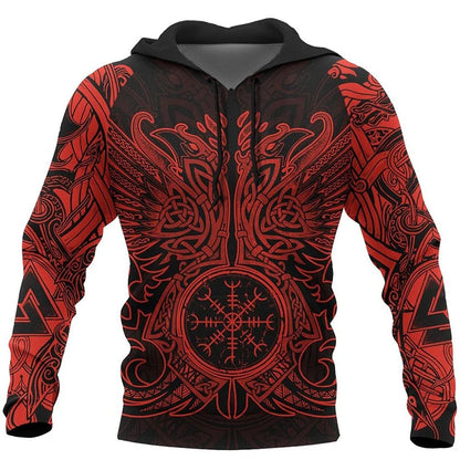 I.L.F.A. - Mens Hoodies Vikings eagle Tattoo Fashion Animal pattern 3D Printed Style Casual Harajuku Hip Hop Pullover Oversized Sudaderas