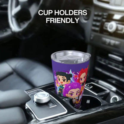 KPop Demon Hunters - Derpy  Insulated Tumbler with Lid Vacuum Thermal Mug Outdoor Travel Car Bottle Cup, 20oz