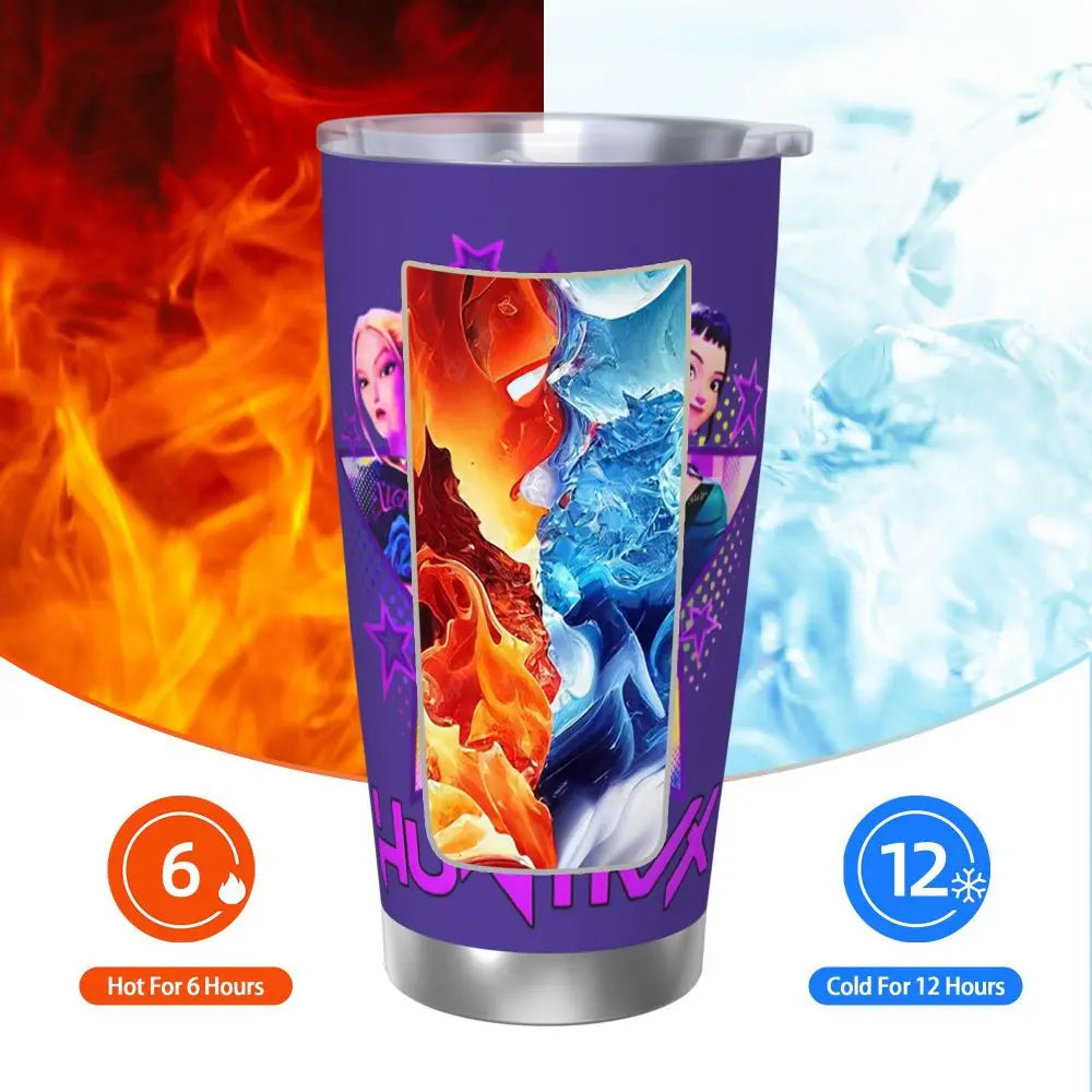 KPop Demon Hunters - Derpy  Insulated Tumbler with Lid Vacuum Thermal Mug Outdoor Travel Car Bottle Cup, 20oz