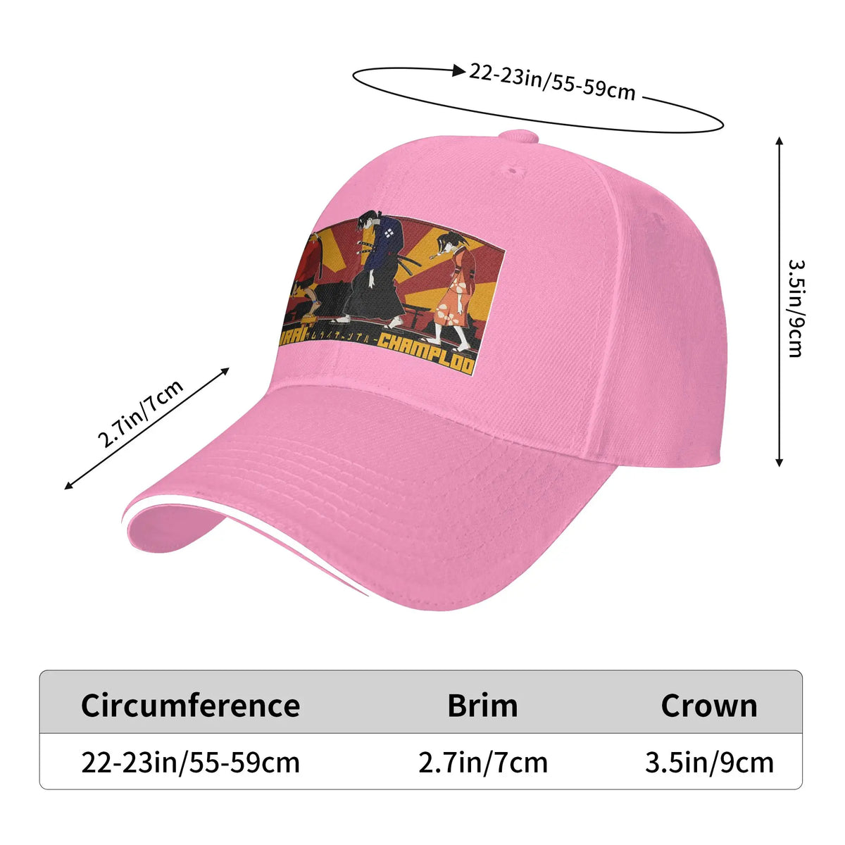 Samurai Champloo: Fuu Jin And Mugen  Baseball Cap  Women Print Hip Hop Hats Summer Stylish Outdoor Sports Snapback Cap
