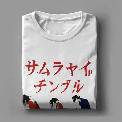 Samurai Champloo: Walking Fuu Mugen Jin T Shirts Men Pure Cotton Funny T-Shirts Round Neck Tees Short Sleeve Clothes Printed