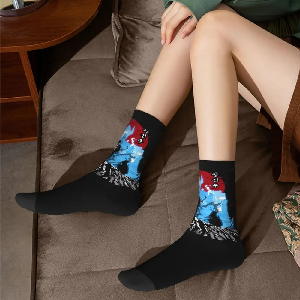 Solo Leveling: Sung jinwoo Shadow Monarch Socks,Leisure Beautiful printing Suitable for all seasons Dressing Gifts