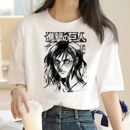 Attack on Titan: Graphic Print Harajuku T Shirt Casual Fashion Short Sleeve T-Shirt Women Graphic T Shirts
