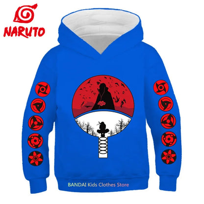 Narutos:  (KIDS) Hoodies Sweatshirts Clothes Long Sleeve Spring Autumn Kakashi Series Hooded Tops Clothing 3-14 Years Old